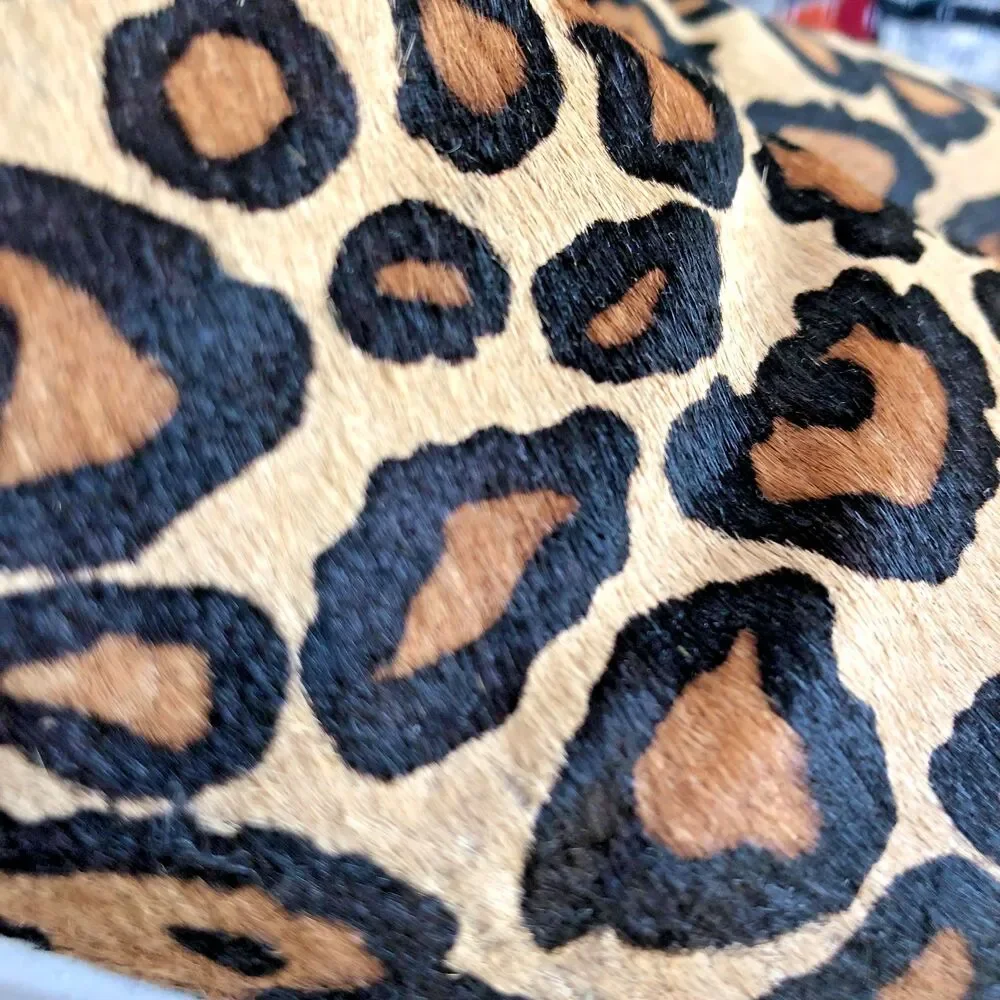 Sam Edelman Leopard Calf Hair Slip On Sneakers Size 7 Tan Black  Lacey